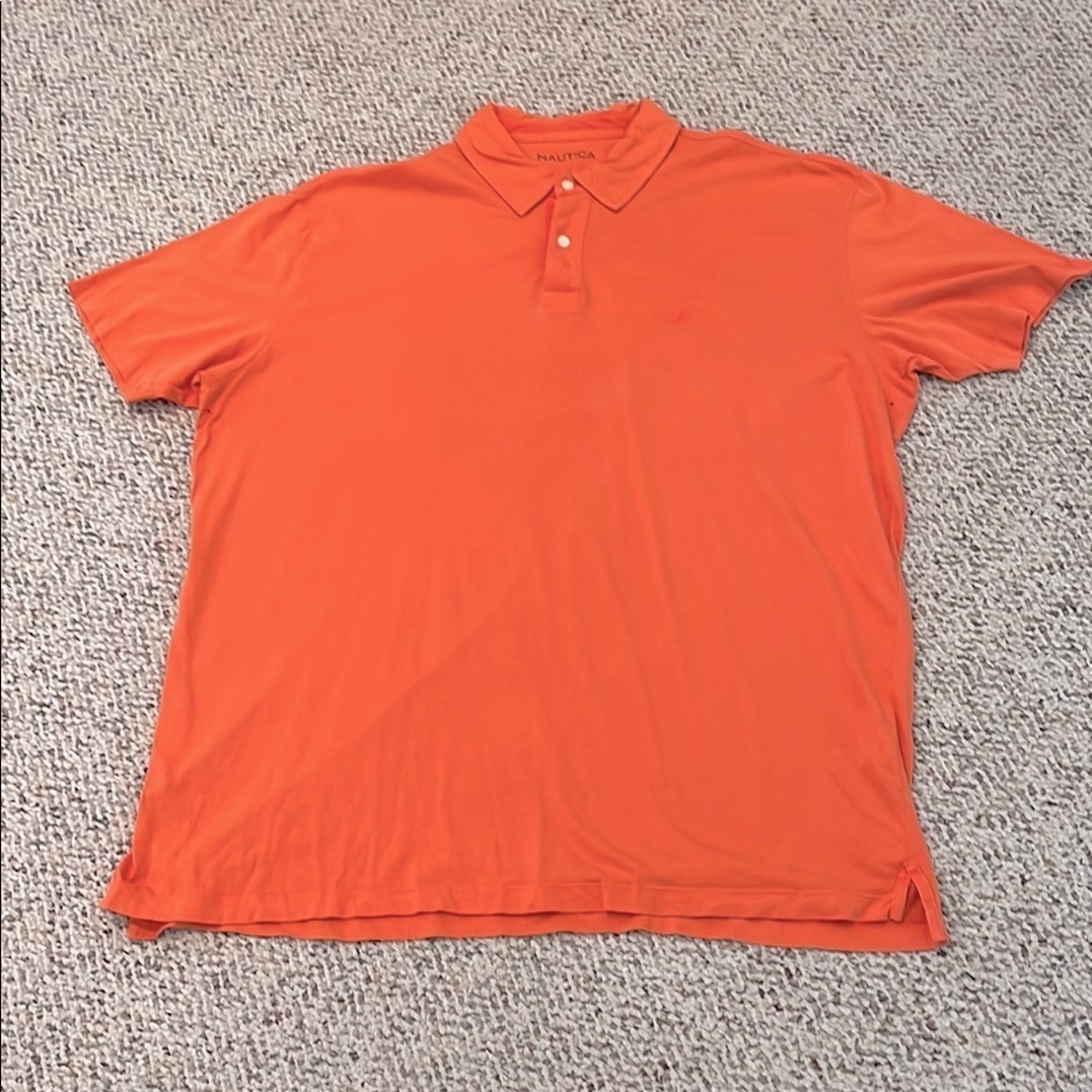 Nautica Men's Orange Polo Shirt. XXL